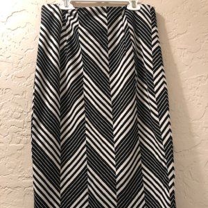 halogen black and white striped skirt